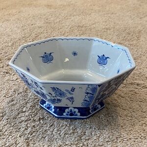 Blue and White Delft Pottery Octagonal Bowl